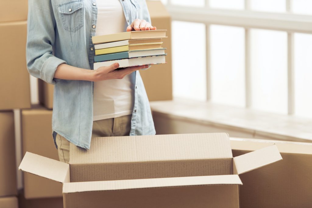 Young woman moving